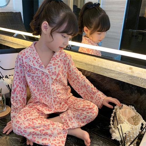 Children's sleepwear spring and autumn new stylish cartoon cute princess home set long-sleeved girl baby two-piece set