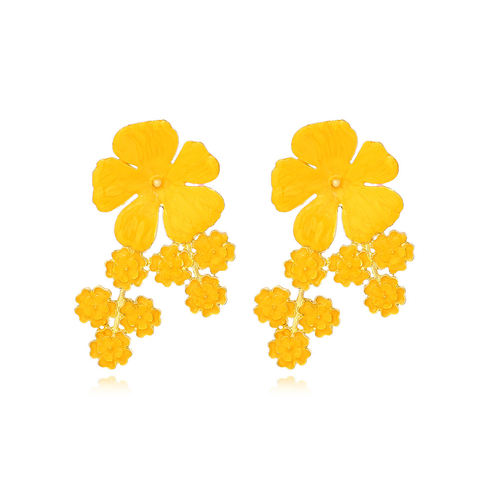 1 Pair IG Style Sweet Flower Enamel Zinc Alloy Ear Studs display picture 3