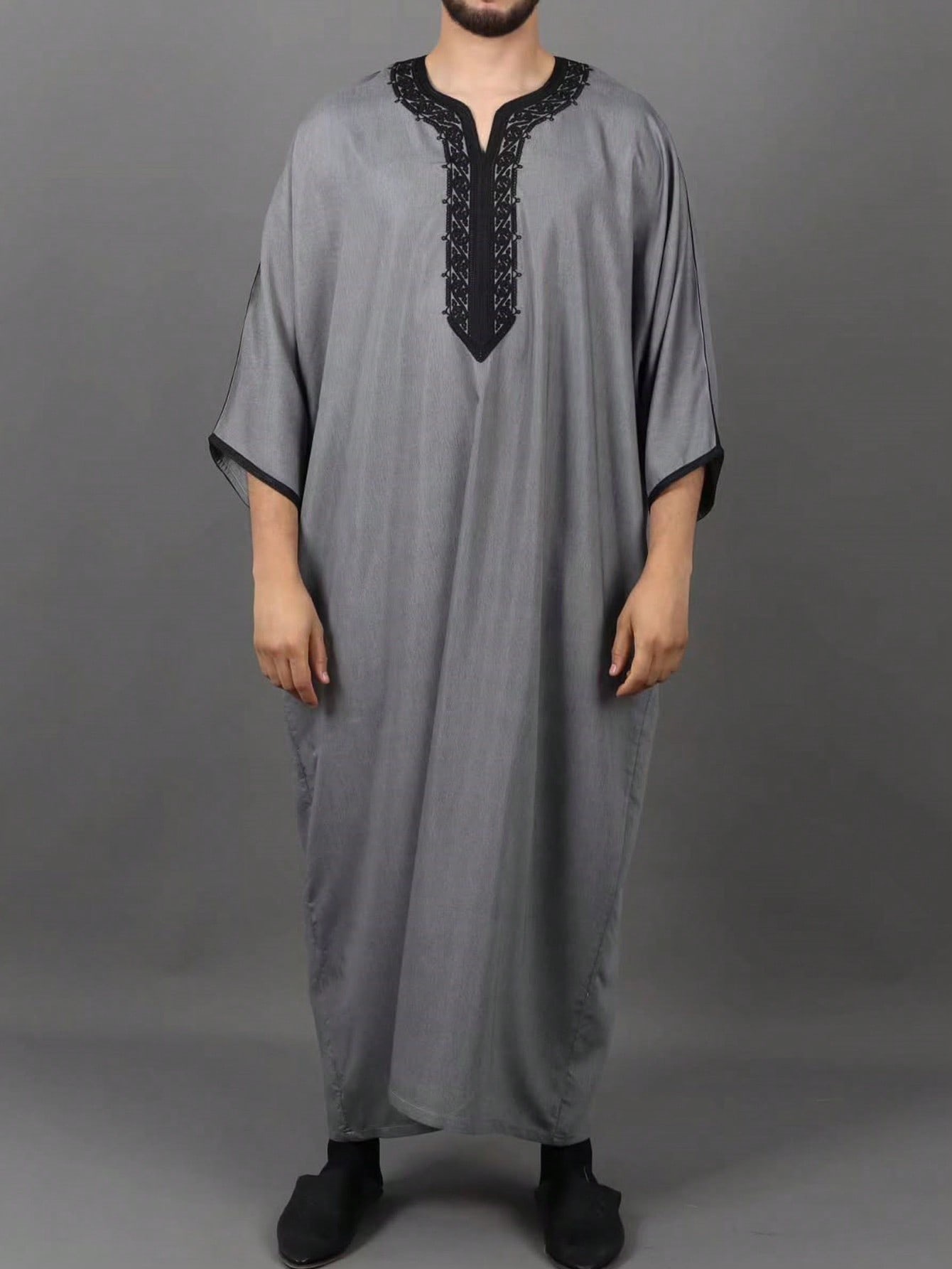 Kebaya uomo stile arabo camicia etnica collo alla coreana_voghion.com