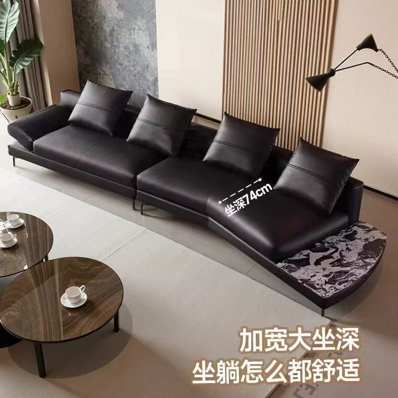 Coastline Leather Sofa Modern Simple Italian Style Detachable and Washable Chenille Fabric Skyline Sofa for Large and Small Sizes