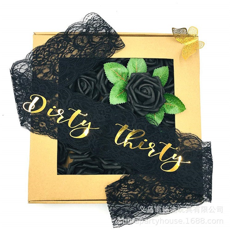 Nuevo negro cinturón de etiqueta de encaje de una sola capa de oro sucio treinta láser papel fuente correa de hombro
