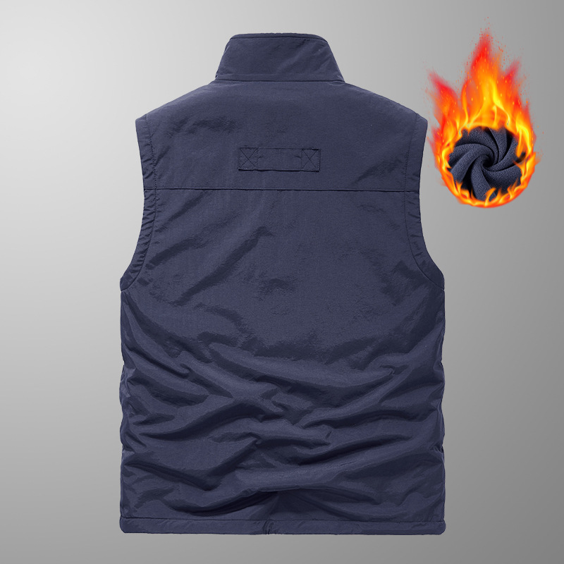 Men's Reversible Velvet Outdoor Bodywarmer With Multiple Pockets_voghion.com