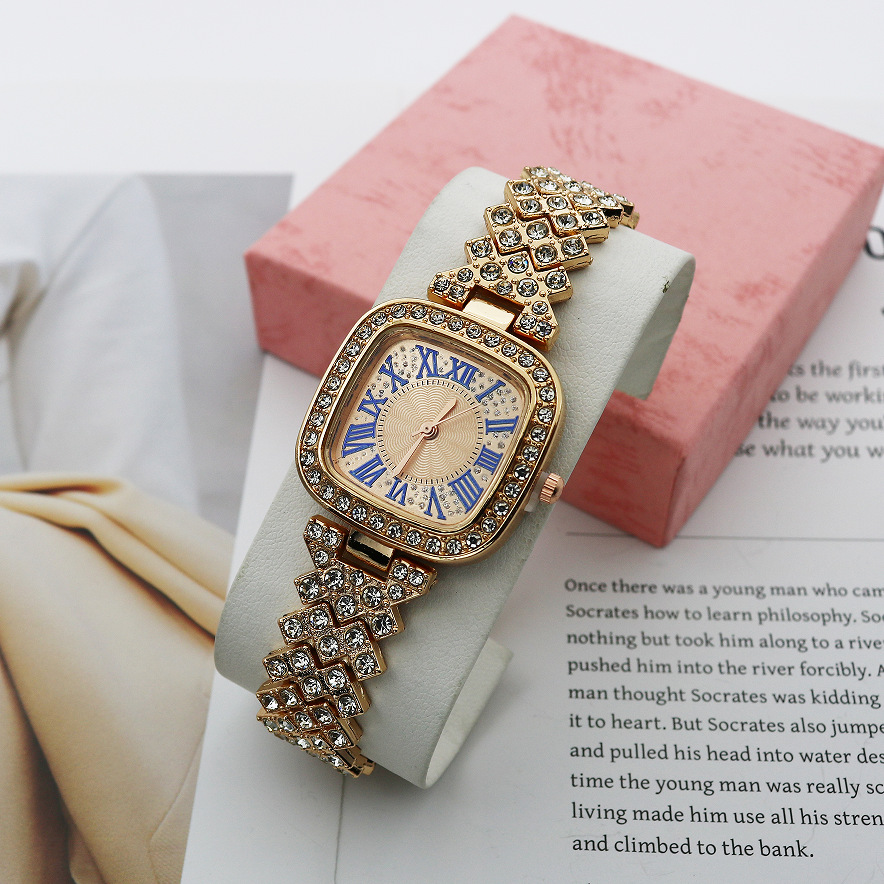 Quartz Movement Shiny Solid Color Jewelry Buckle Quartz Women's Watches