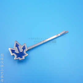 金属一字发夹定制 烤漆动漫周边发饰 锌合金 logo 一字夹来图定做