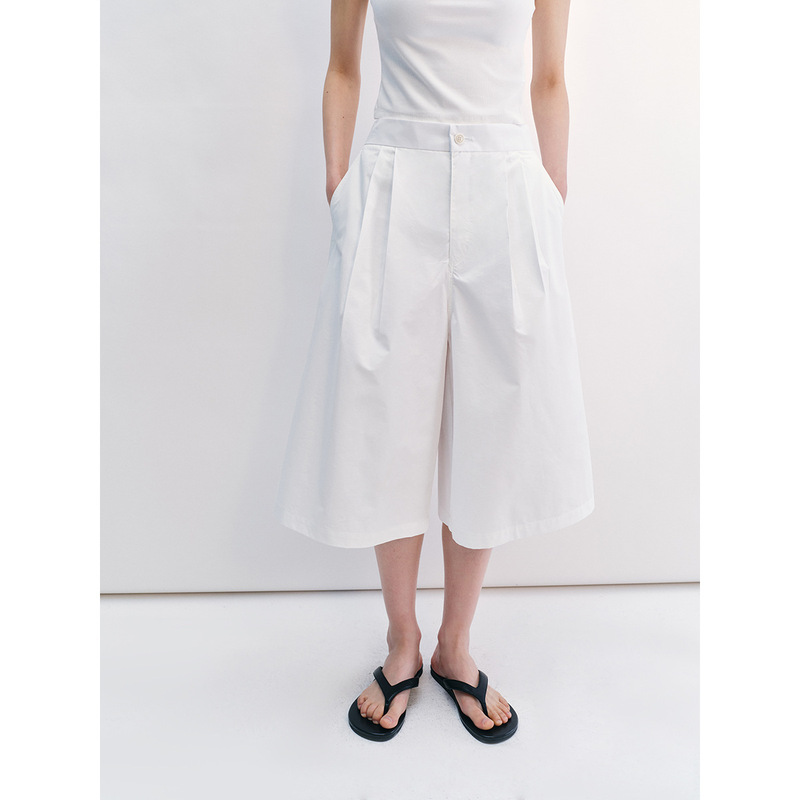 [Shixing] New Cotton Blended Loose, Thin, Tall and Stylish Three-Quarter Trousers, Versatile Casual Trousers for Women V8784