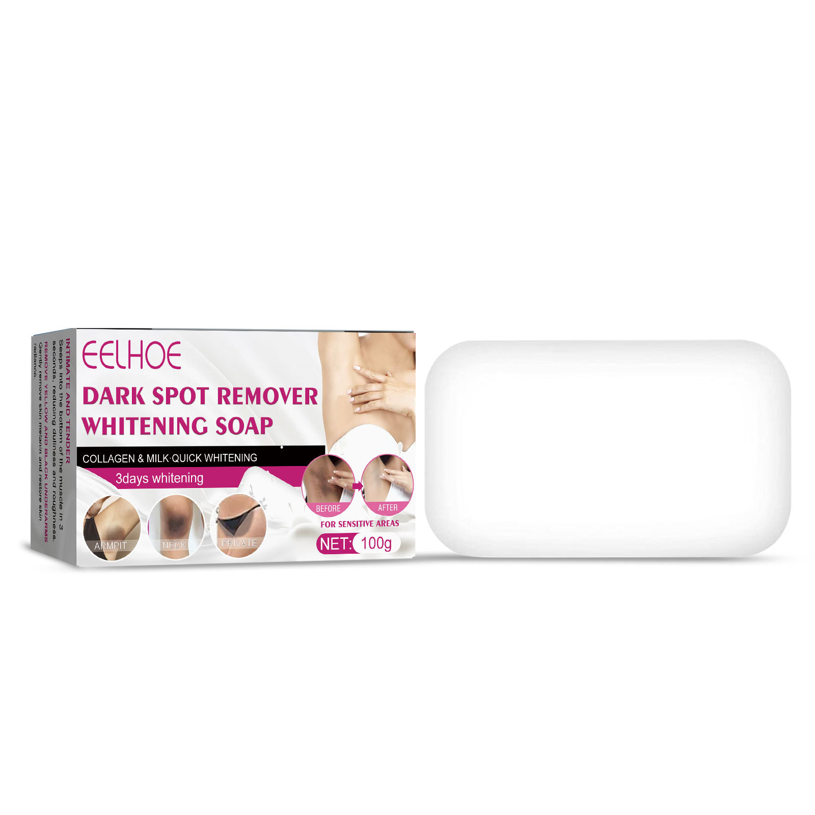 EELHOE underarm skincare soap whitens body, cleanses the skin, lightens melanin in joints and elbows, moisturi_voghion.com