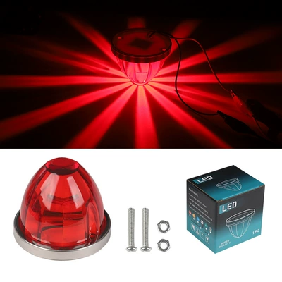 Cross-Border Popular Glass Plastic Watermelon Light Truck Side Light Truck Width Indicator Light Indicator Light Side Light Led Signal Light (Other lights) - red-single-pack-10-30v-always-on