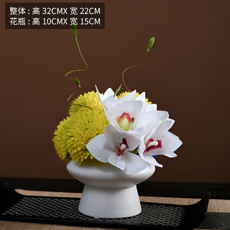 モダンでシンプルな花柄の幾何学的な花器ソフトデコレーションモデルルーム営業部商談テーブルアジサイ組み合わせディスプレイ|undefined