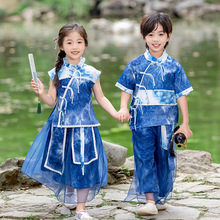 儿童汉服六一儿童合唱演出服幼儿园中国风夏季小学生汉服朗诵唐装