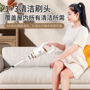 Cross-Border Household Car Vacuum Cleaner Small Handheld Push Rod Dual-Purpose Wireless Strong Suction Vacuum Cleaner Dormitory Dust Collector