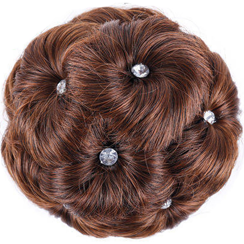 Peluca forma pelo bolsa nueve flor clip peluca anillo nupcial bola cabeza chica placa pelo anillo garra clip flor corsé