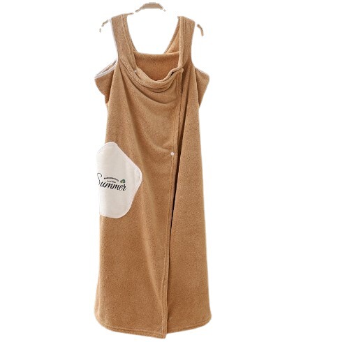 A wearable bath towel, household water-absorbent strap with fastener, trendy, versatile coral velvet adult star bath robe