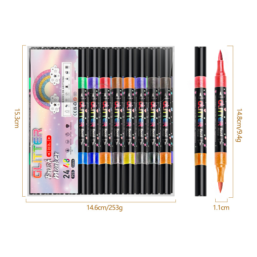 Doble cabeza blando de doble color flash puntero de resaltado para estudiantes de pintura marcador de graffiti libro de mano color flash puntero