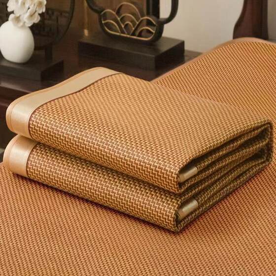 Summer mat rattan mat three-piece lunch break bed foldable student dormitory thickened mat ice silk mat soft mat wholesale