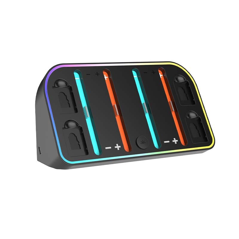 新しい Switch2 ハンドル充電ベース壁掛け充電ストレージブラケットとカラフルな RGB ライト HBS-2807|undefined