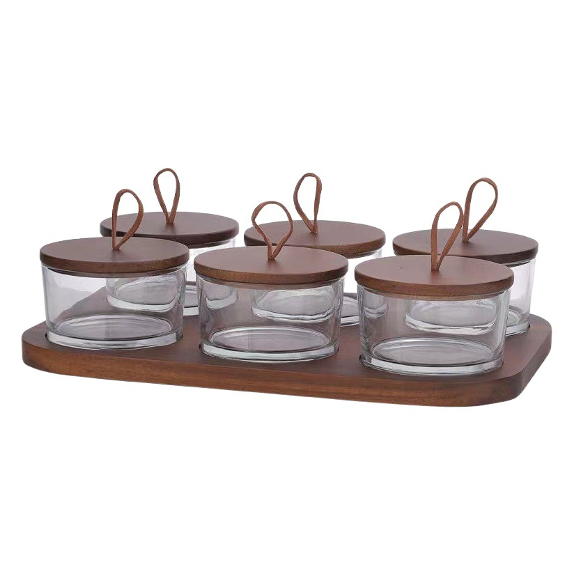 2023 nuevo estilo de vidrio sala de estar plato de fruta estilo creativo estilo japonés plato de fruta seca con tapa hogar mesa de café plato de fruta multi-rejilla