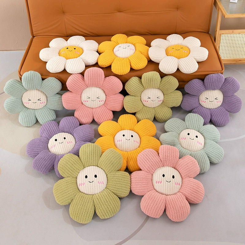 Plush pillow solar-powered, sofa, flowered, sunflower, tatami