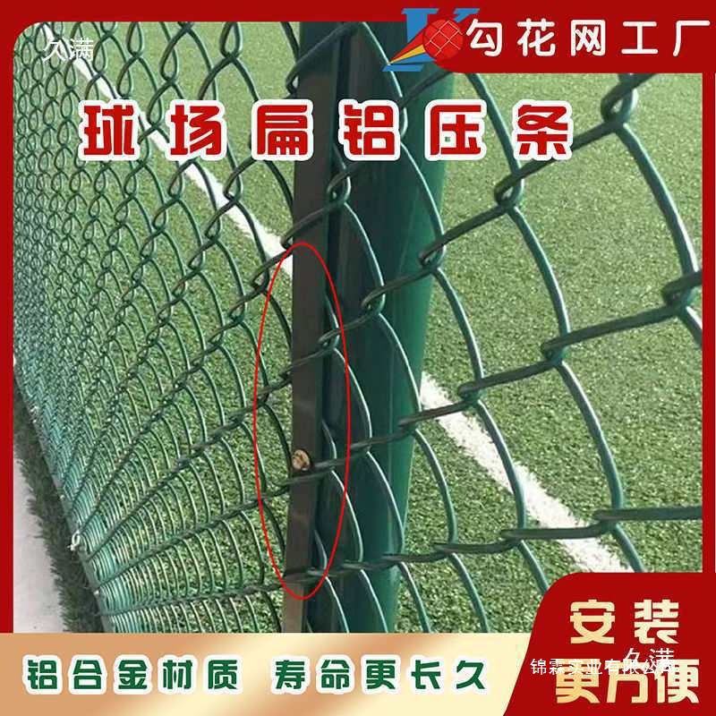 篮球场围栏网扁铁压条包塑铁丝网勾花网养殖防护菜园隔离加厚铝条