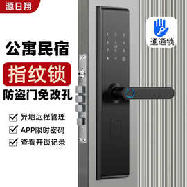 指纹锁免改孔通通锁密码锁民宿出租房智能门锁刷卡公寓刷卡门锁