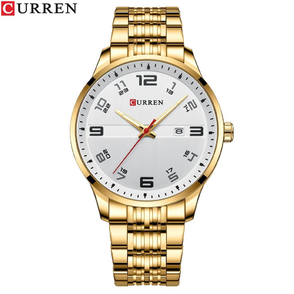Curren/Karray 8411 простые цифровые кварцевые часы с водонепроницаемым круглым циферблатом, мужские часы с стальным браслетом