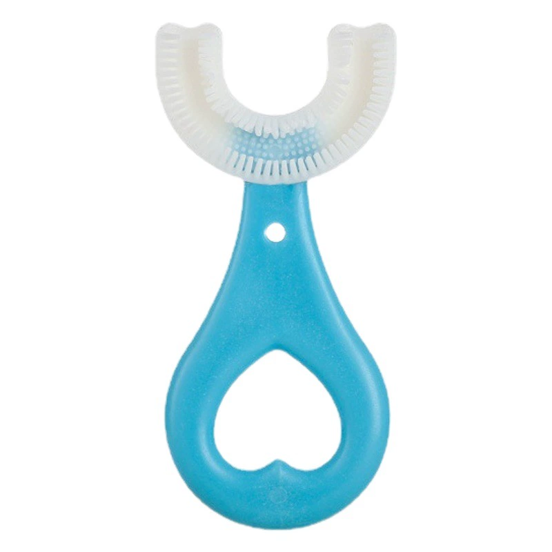 Детская U-образная зубная щетка U-образная детская 2-6-12 лет детская из мягкого меха силиконовая горловина с чистящей щеткой артефакт