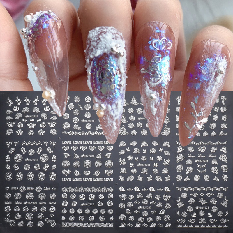 Cross-border source nail art stickers ins bronzing plants black and white flowers art Camellia letters style adhesive stickers Cross-border source nail art stickers ins bronzing plants black and white flowers art Camellia letters style adhesive stickers