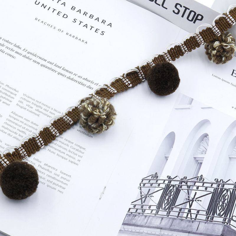 3cm新款窗帘花边古风毛球装饰辅料配件立边毛毛复古小红书