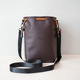 Camera storage bag - light brown, large + black shoulder strap, can be worn on one shoulder or crossbody