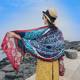 Spring and Summer Shawl Korean Ethnic Style Qinghai Tourism Seaside Beach Towel Sunscreen Gauze Shade Cotton and Linen Scarf Women