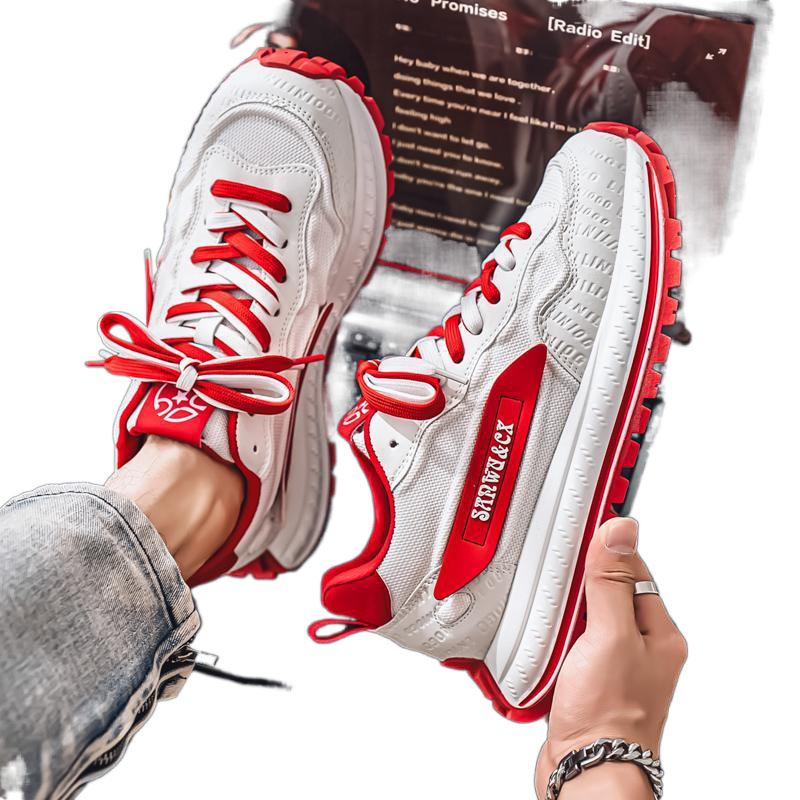 Cuatro estaciones zapatos para estudiantes verano nuevo estilo malla transpirable zapatos deportivos casuales moda Douyin cabello zapatos de hombre de suela gruesa