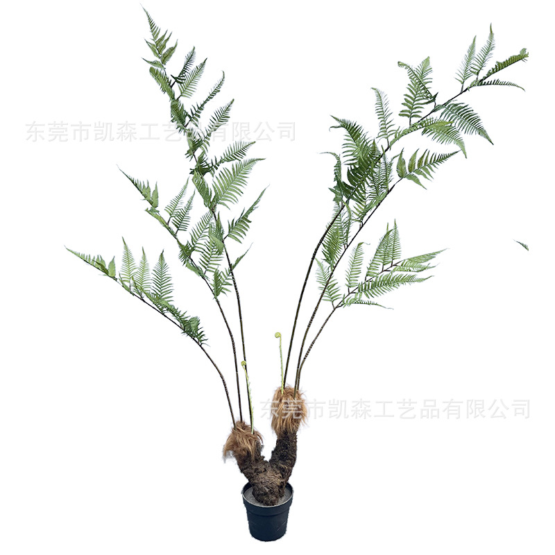 Simulación paisajística de helecho de cabeza de mono plantación de maceta de seda dorada decoración interior plantación de plantas falsas de alta simulación