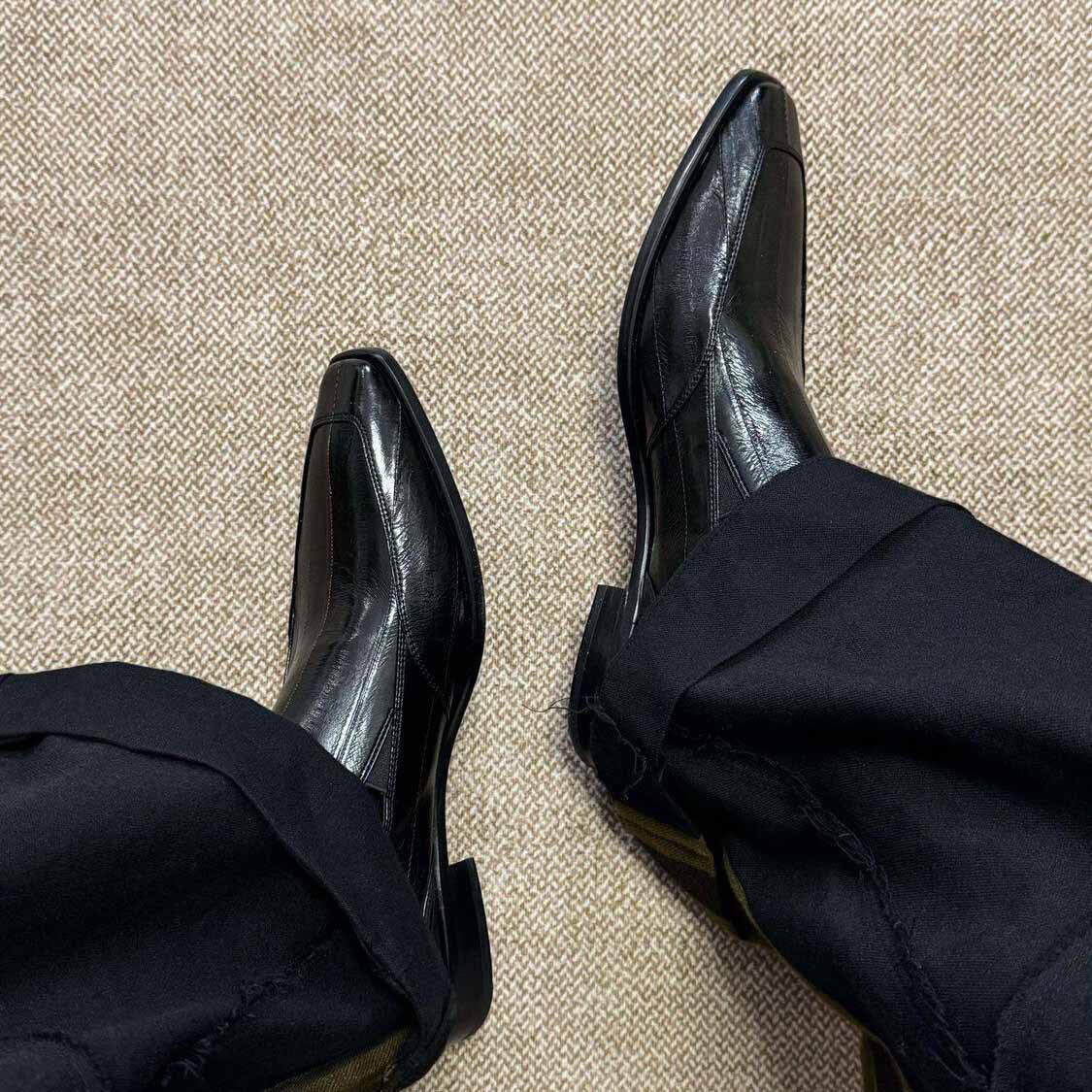 Men's Slip-On Commuter Derby Shoes, Formal Pointed-Toe Business Flat Shoes, British Style Slip-On Loafers, Men's Casual Leather Shoes