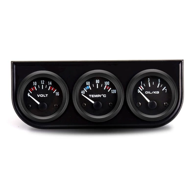 52mm 12V Universal Car Instrument Triple Gauge Water Temperature Gauge Voltmeter Oil Pressure Gauge Fahrenheit Celsius (automobile instrument) - voltmeter-oil-pressure-gauge-water-temperature-gauge-celsius