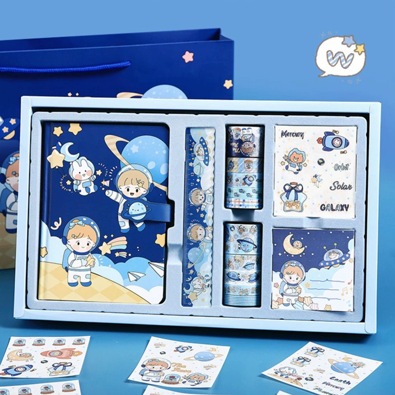 Звездное небо путешествия рука подарочная коробка синий милый мальчик чистая красная рука книга костюм полный набор подарочной упаковки на заказ