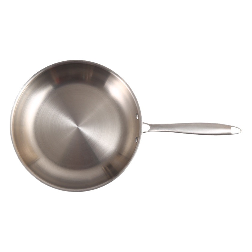 Nuevo Acero inoxidable engrosada de tres capas de acero no recubierto sartén freír filete antiadherente universal redondo fabricante de sartén