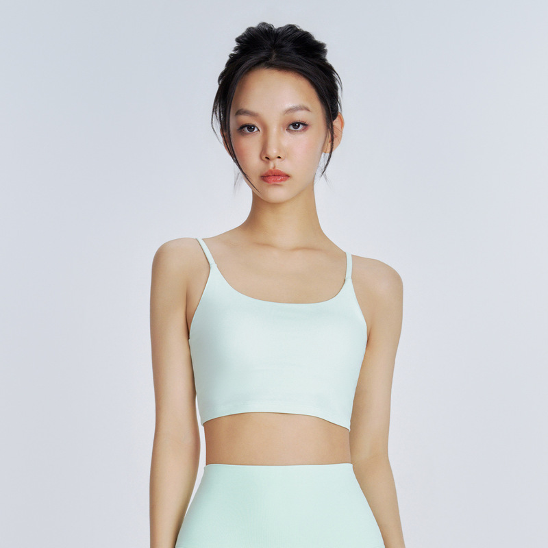 Huanpan ライクラヨガブラ、美しいバックサスペンダー、ピラティス、胸パッド、スパゲッティストラップ、ハイエンドフィットネススポーツブラ|undefined