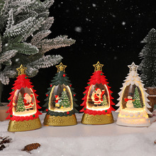 创意圣诞水晶灯摆件发光桌面装饰小夜灯孩子圣诞节送朋友礼品批发