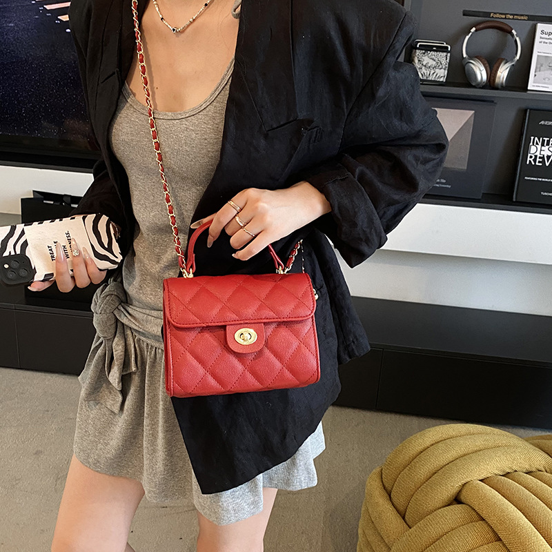 Bolso de cadena de moda coreana 2025 verano nuevo bolso pequeño bolso de hombro fragante bolso de mensajero de hilo bordado de diamantes mujer