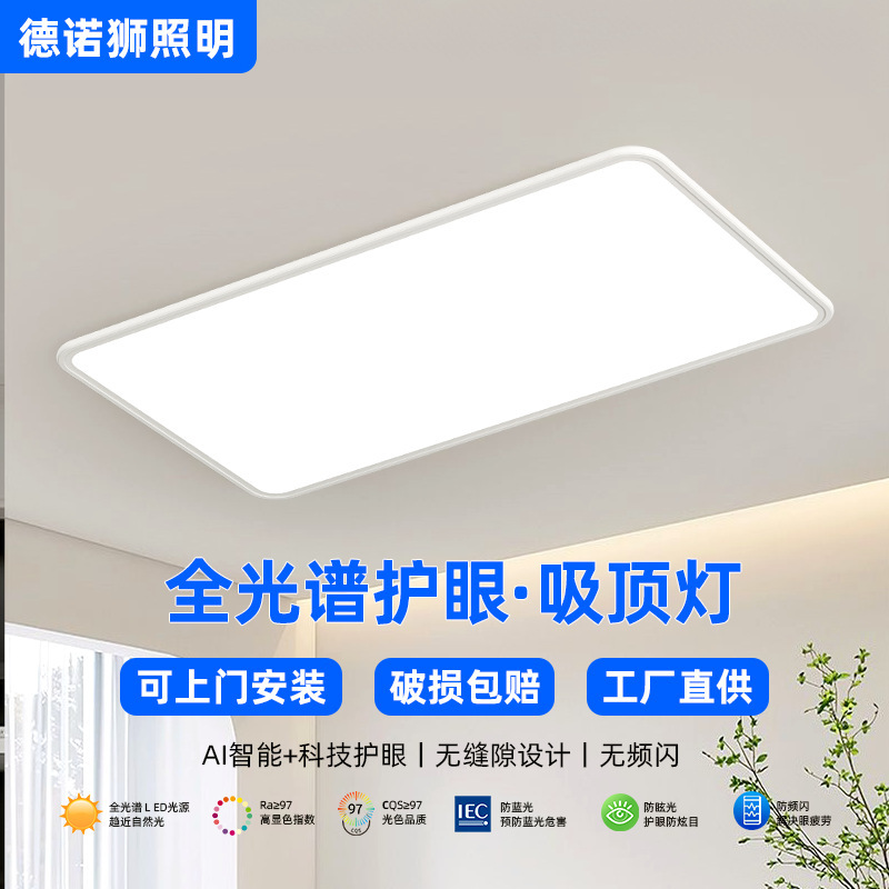 Full-Spectrum Eye-Protecting Led Ceiling Light, Modern and Simple, Large Living Room Light, Zhongshan Lighting Fixtures, Dining Room Bedroom Light, Main Light