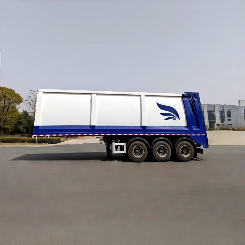 National VI standard garbage transfer semi-trailer for landfills, flatbed self-unloading with no residue, sealed transport of food waste National VI standard garbage transfer semi-trailer for landfills, flatbed self-unloading with no residue, sealed transport of food waste