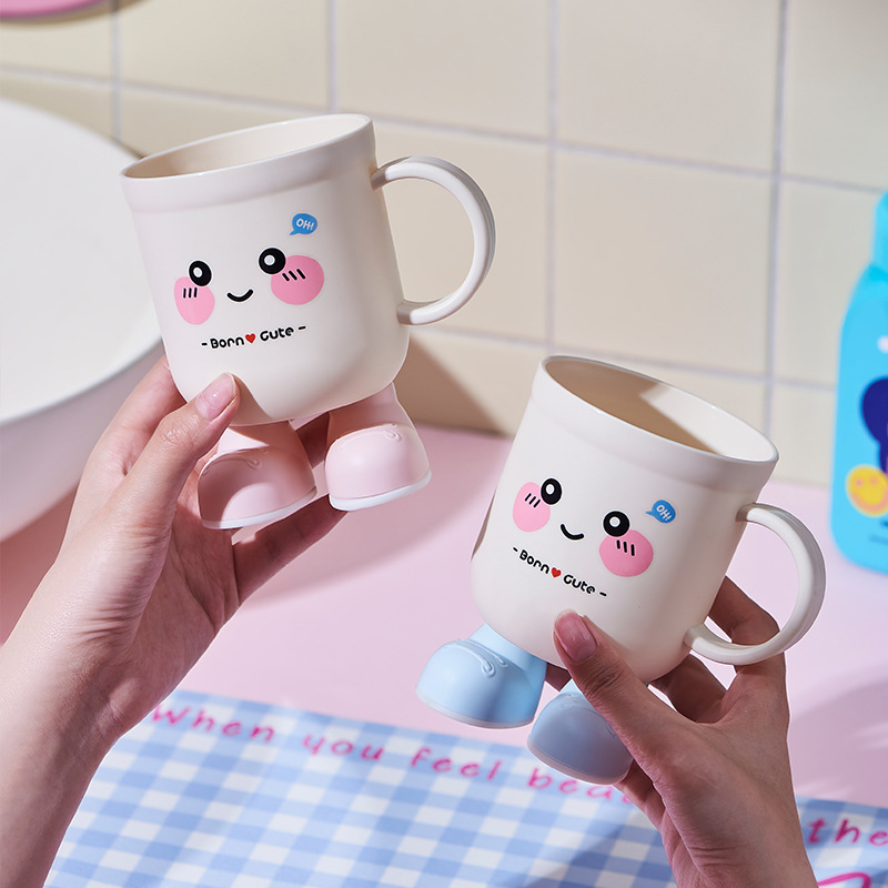 かわいいビッグフットカップ、かわいいウォッシュカップ、見栄えの良い家庭用子供用歯ブラシカップ、カップルマウスウォッシュカップ、歯ブラシ|undefined