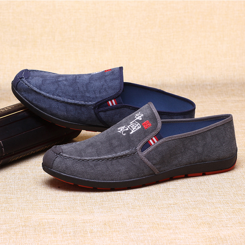 Breathable Men's Shoes, Direct Supply from the Manufacturer, Fashionable Old Beijing Cloth Shoes, Men's Spring Slip-On Shoes, Comfortable and Breathable Dad Shoes