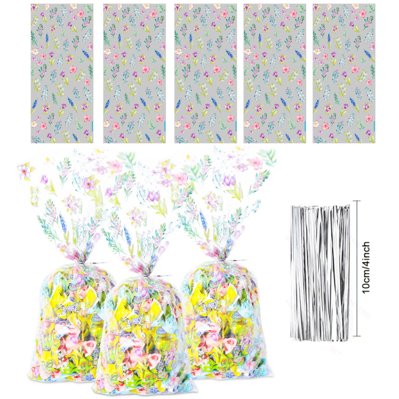 新しい花柄 OPP キャンディバッグフラット口包装袋花柄キャンディビスケットパンタイ包装袋バッチ|undefined