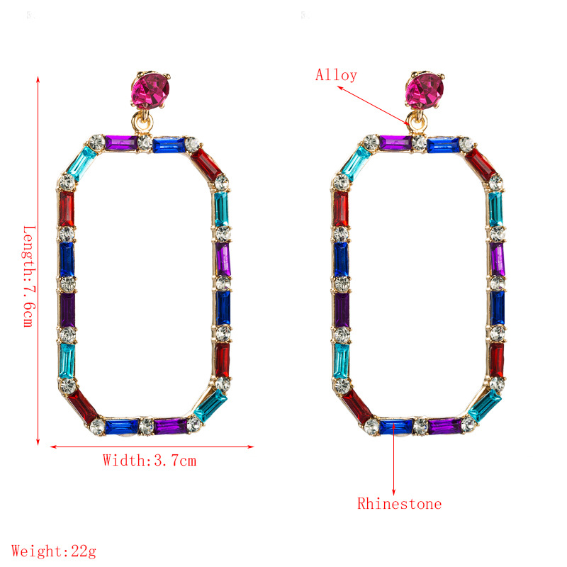 20g Weight Fashion Flower Diamond Alloy Artificial Gemstones Earrings