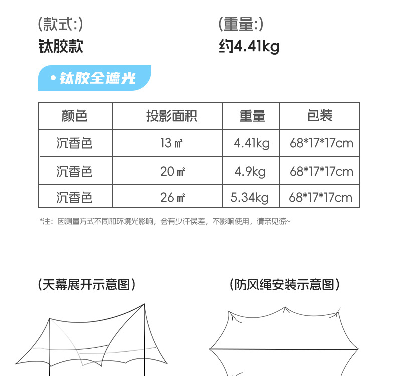 Beishan Wolf Titanium Black Octagonal Canopy Tent Outdoor Camping Picnic Camping Equipment Hevelation Full Set of Rainproof and Sunscreen