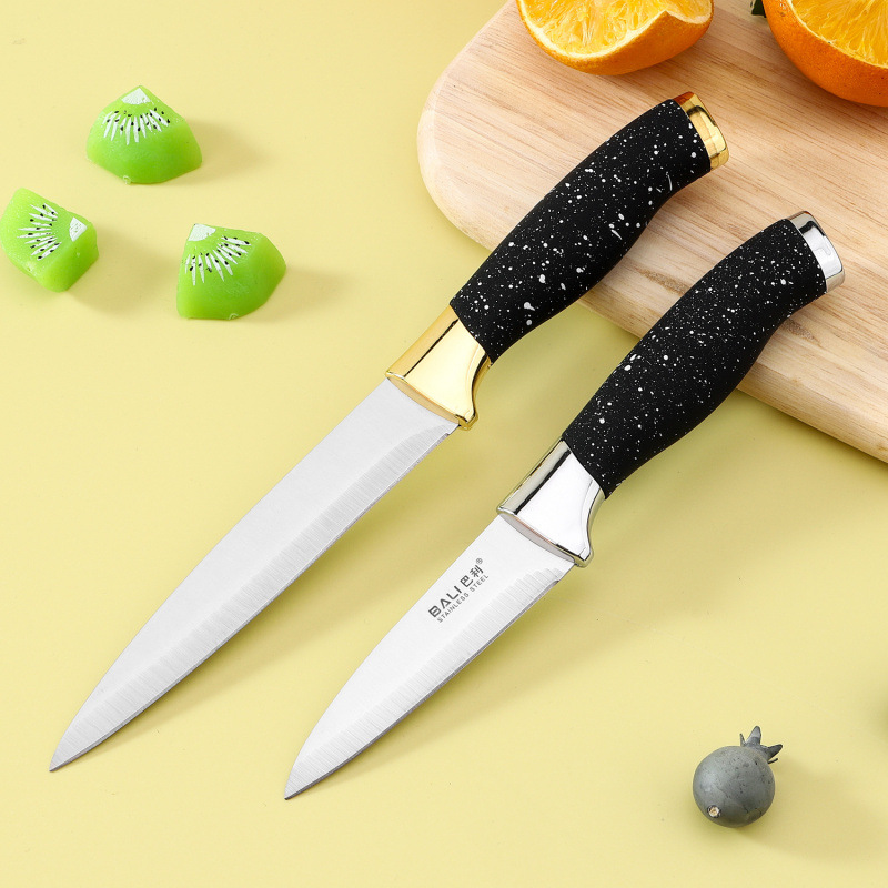 Venta caliente al por mayor juego de cocina cuchillo de caja de exhibición de acero inoxidable cuchillo de cocina con tapa de galvanoplastia doble juego de cuchillo de chef caja de regalo