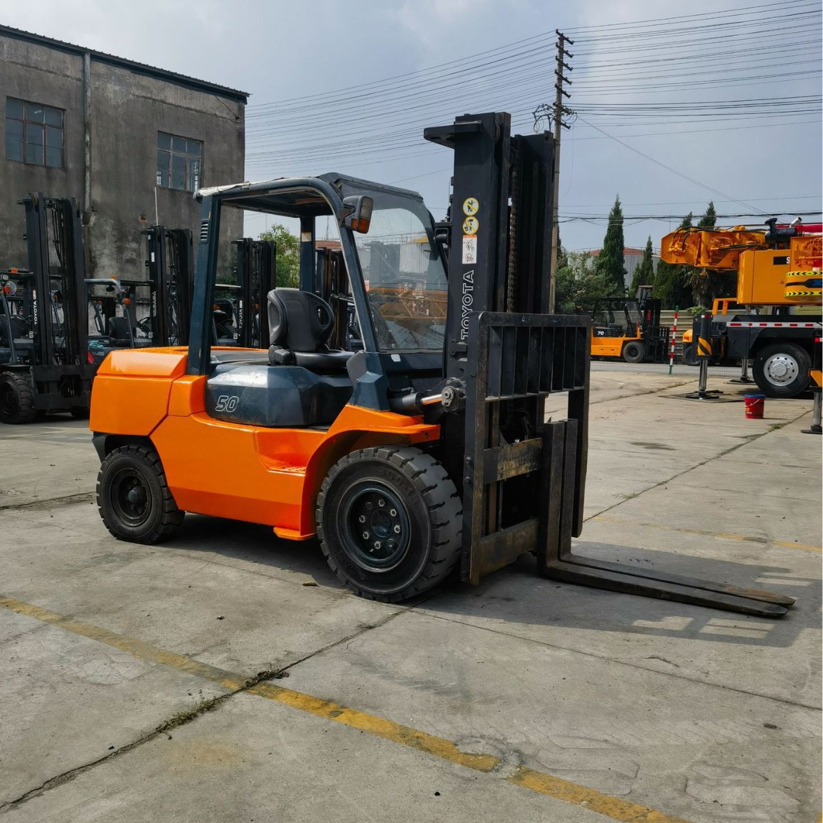 Toyota 7F505 toneladas de segunda mano carretilla elevadora soporte de exportación marca japonesa 8F50 8 toneladas 10 toneladas