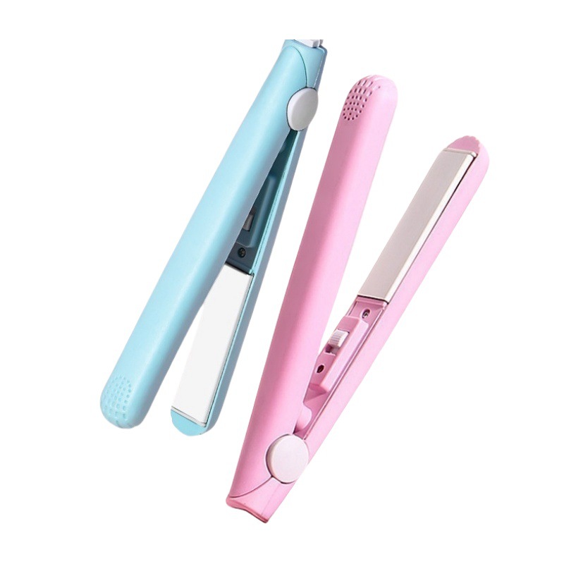 Mini Hair Straightener and Curler for Female Students, Dual-Use for Straight and Curly Hair, Bangs and Medium-Length Hair