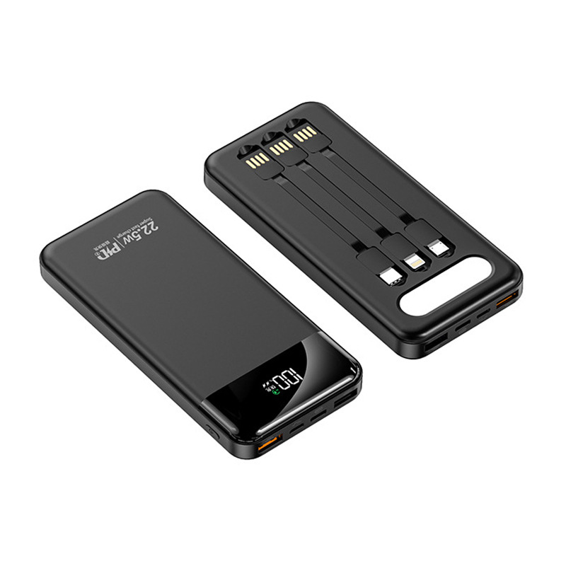 22.5W súper rápida carga de alimentación móvil 30000 mAh de gran capacidad con cable de carga de regalo impresa LOGO