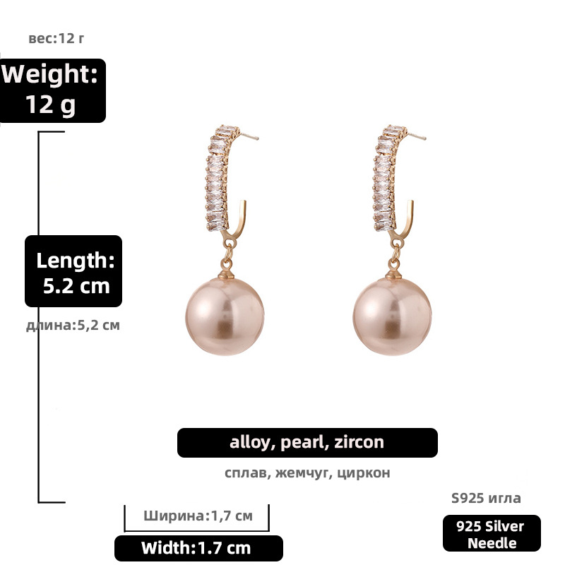Wholesale Retro Geometric Zircon Pearl Earrings Nihaojewelry display picture 2